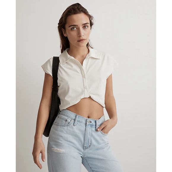 Madewell Tops - Madewell MWL Polo Twist Tee in Lighthouse Size XS